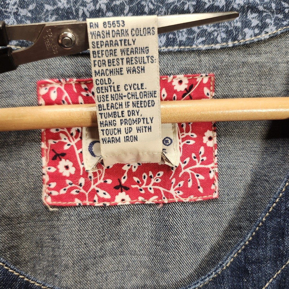 Koret City Blues VTG 2-Piece Set‎ Top & Pants Plus 22 W Blue Denim Patchwork - Picture 4 of 15